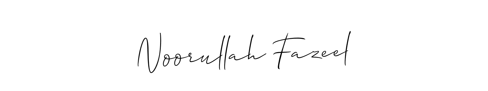 Make a beautiful signature design for name Noorullah Fazeel. With this signature (Allison_Script) style, you can create a handwritten signature for free. Noorullah Fazeel signature style 2 images and pictures png