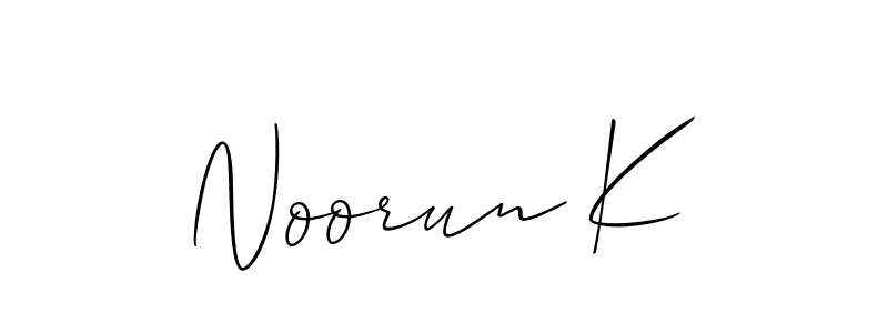 You can use this online signature creator to create a handwritten signature for the name Noorun K. This is the best online autograph maker. Noorun K signature style 2 images and pictures png