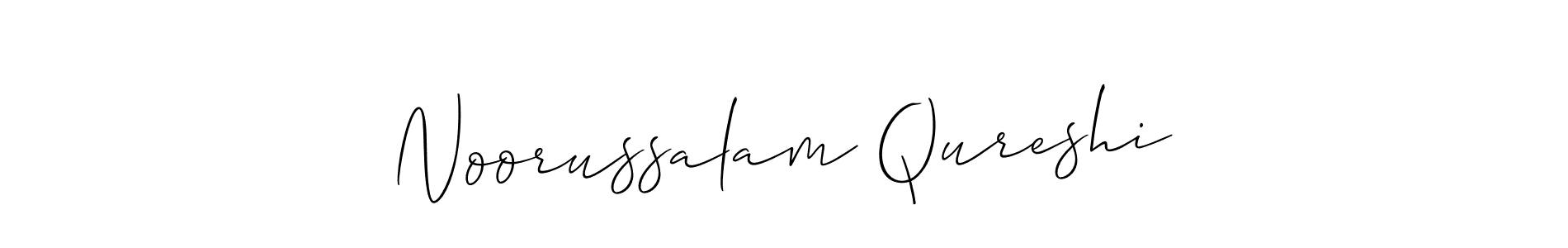 Use a signature maker to create a handwritten signature online. With this signature software, you can design (Allison_Script) your own signature for name Noorussalam Qureshi. Noorussalam Qureshi signature style 2 images and pictures png
