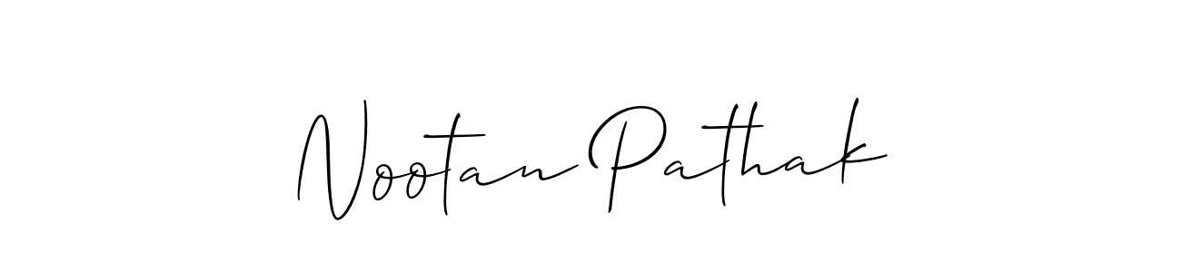 Make a beautiful signature design for name Nootan Pathak. With this signature (Allison_Script) style, you can create a handwritten signature for free. Nootan Pathak signature style 2 images and pictures png
