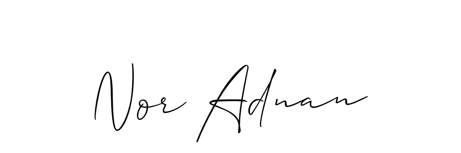 if you are searching for the best signature style for your name Nor Adnan. so please give up your signature search. here we have designed multiple signature styles  using Allison_Script. Nor Adnan signature style 2 images and pictures png