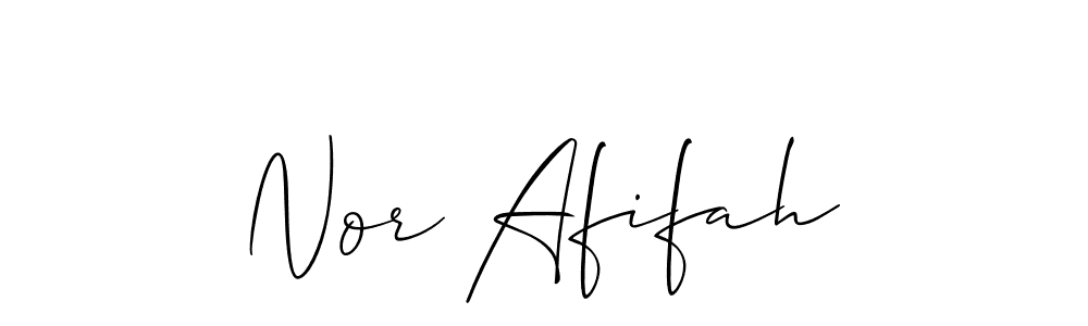 Also You can easily find your signature by using the search form. We will create Nor Afifah name handwritten signature images for you free of cost using Allison_Script sign style. Nor Afifah signature style 2 images and pictures png