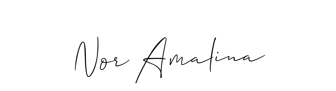 Allison_Script is a professional signature style that is perfect for those who want to add a touch of class to their signature. It is also a great choice for those who want to make their signature more unique. Get Nor Amalina name to fancy signature for free. Nor Amalina signature style 2 images and pictures png