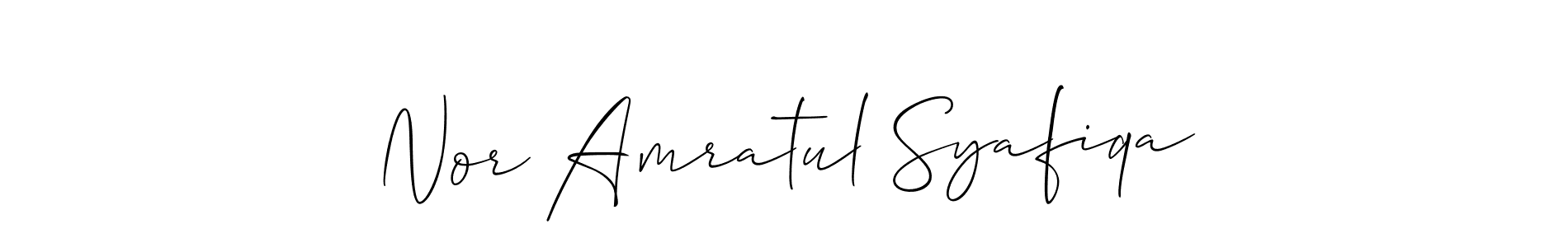 How to make Nor Amratul Syafiqa signature? Allison_Script is a professional autograph style. Create handwritten signature for Nor Amratul Syafiqa name. Nor Amratul Syafiqa signature style 2 images and pictures png