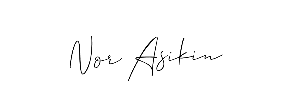 Also You can easily find your signature by using the search form. We will create Nor Asikin name handwritten signature images for you free of cost using Allison_Script sign style. Nor Asikin signature style 2 images and pictures png