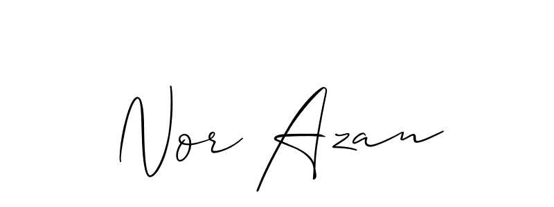 The best way (Allison_Script) to make a short signature is to pick only two or three words in your name. The name Nor Azan include a total of six letters. For converting this name. Nor Azan signature style 2 images and pictures png
