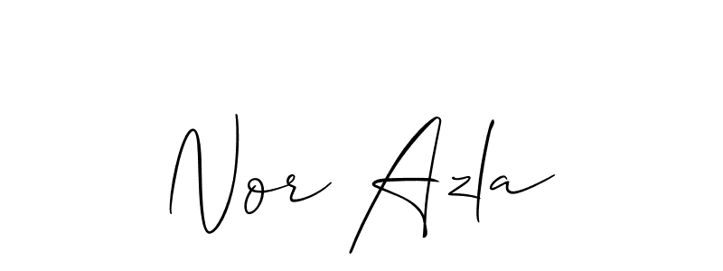 The best way (Allison_Script) to make a short signature is to pick only two or three words in your name. The name Nor Azla include a total of six letters. For converting this name. Nor Azla signature style 2 images and pictures png