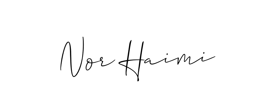 Create a beautiful signature design for name Nor Haimi. With this signature (Allison_Script) fonts, you can make a handwritten signature for free. Nor Haimi signature style 2 images and pictures png