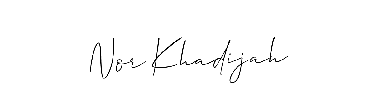 How to make Nor Khadijah name signature. Use Allison_Script style for creating short signs online. This is the latest handwritten sign. Nor Khadijah signature style 2 images and pictures png