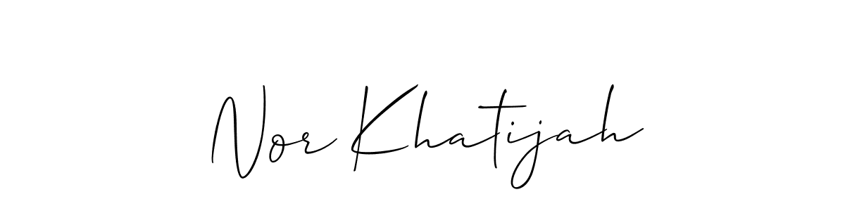 Make a short Nor Khatijah signature style. Manage your documents anywhere anytime using Allison_Script. Create and add eSignatures, submit forms, share and send files easily. Nor Khatijah signature style 2 images and pictures png