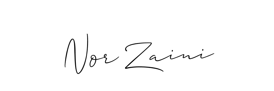 How to make Nor Zaini signature? Allison_Script is a professional autograph style. Create handwritten signature for Nor Zaini name. Nor Zaini signature style 2 images and pictures png