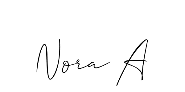 Design your own signature with our free online signature maker. With this signature software, you can create a handwritten (Allison_Script) signature for name Nora A. Nora A signature style 2 images and pictures png