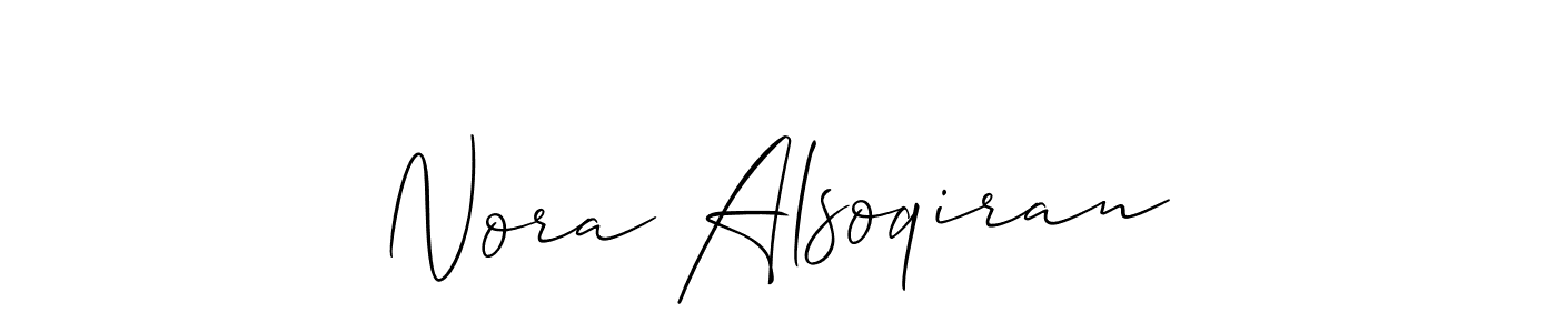 It looks lik you need a new signature style for name Nora Alsoqiran. Design unique handwritten (Allison_Script) signature with our free signature maker in just a few clicks. Nora Alsoqiran signature style 2 images and pictures png