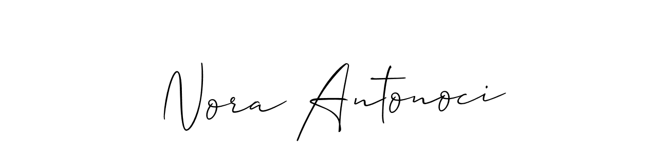 Make a short Nora Antonoci signature style. Manage your documents anywhere anytime using Allison_Script. Create and add eSignatures, submit forms, share and send files easily. Nora Antonoci signature style 2 images and pictures png