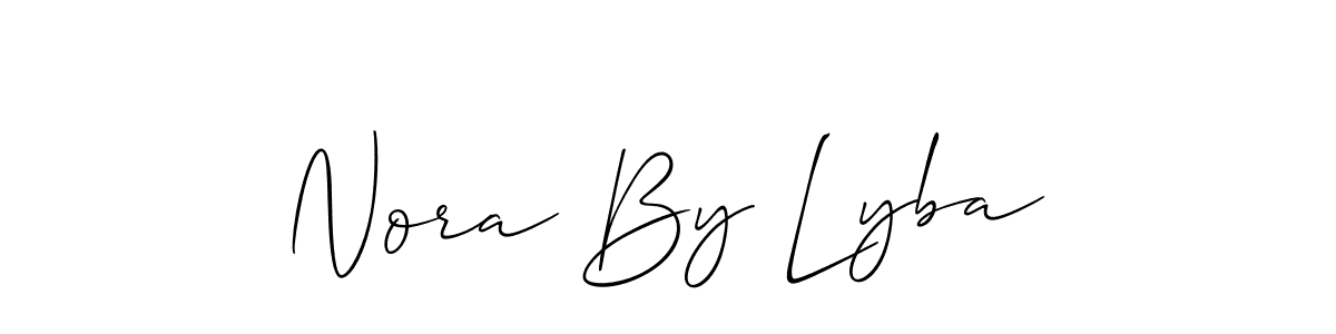 You should practise on your own different ways (Allison_Script) to write your name (Nora By Lyba) in signature. don't let someone else do it for you. Nora By Lyba signature style 2 images and pictures png
