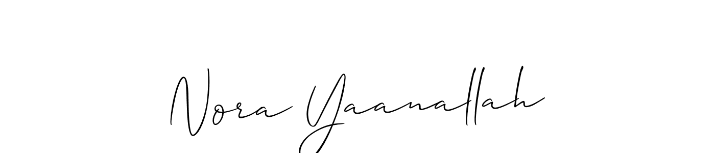Also You can easily find your signature by using the search form. We will create Nora Yaanallah name handwritten signature images for you free of cost using Allison_Script sign style. Nora Yaanallah signature style 2 images and pictures png