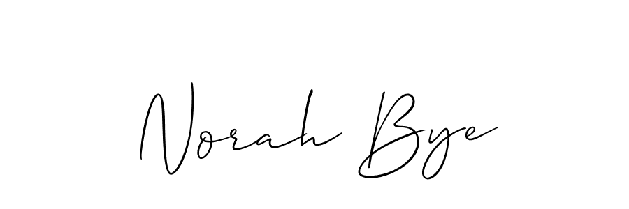 Create a beautiful signature design for name Norah Bye. With this signature (Allison_Script) fonts, you can make a handwritten signature for free. Norah Bye signature style 2 images and pictures png