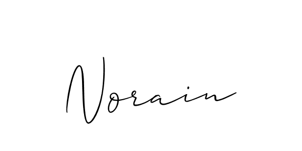 The best way (Allison_Script) to make a short signature is to pick only two or three words in your name. The name Norain include a total of six letters. For converting this name. Norain signature style 2 images and pictures png