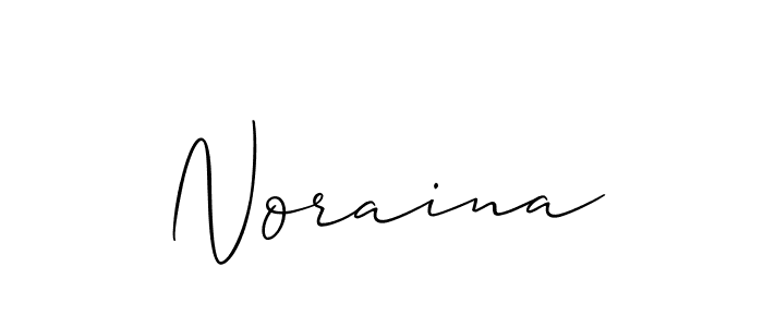 The best way (Allison_Script) to make a short signature is to pick only two or three words in your name. The name Noraina include a total of six letters. For converting this name. Noraina signature style 2 images and pictures png
