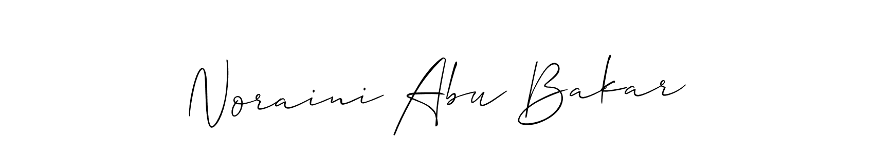 This is the best signature style for the Noraini Abu Bakar name. Also you like these signature font (Allison_Script). Mix name signature. Noraini Abu Bakar signature style 2 images and pictures png