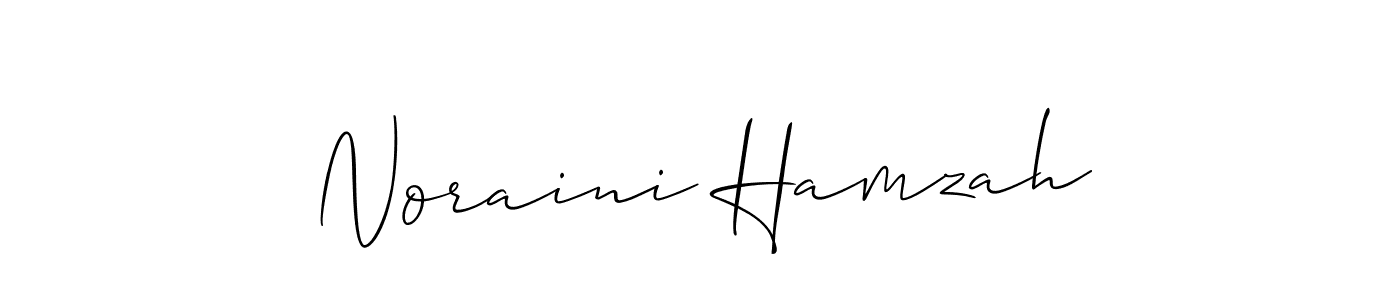 The best way (Allison_Script) to make a short signature is to pick only two or three words in your name. The name Noraini Hamzah include a total of six letters. For converting this name. Noraini Hamzah signature style 2 images and pictures png
