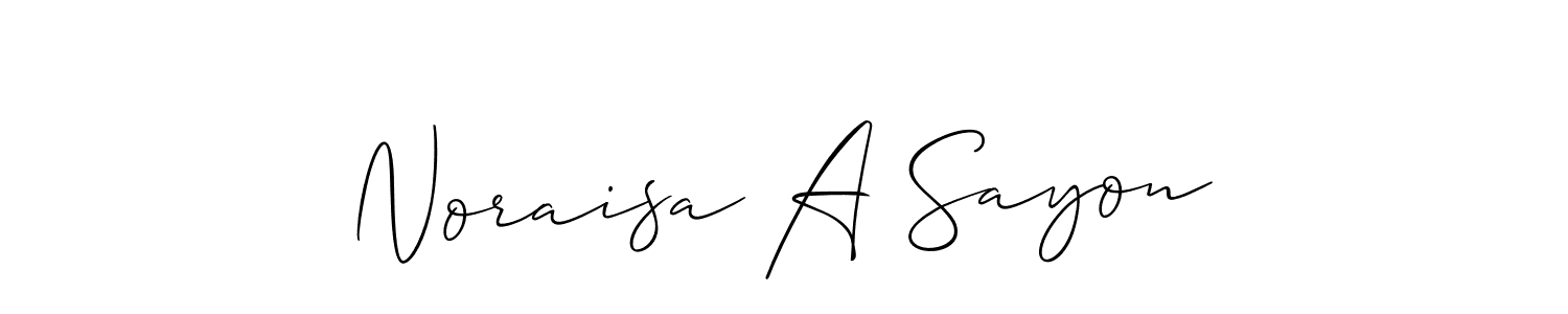 How to Draw Noraisa A Sayon signature style? Allison_Script is a latest design signature styles for name Noraisa A Sayon. Noraisa A Sayon signature style 2 images and pictures png