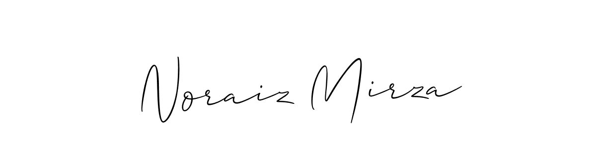 How to make Noraiz Mirza signature? Allison_Script is a professional autograph style. Create handwritten signature for Noraiz Mirza name. Noraiz Mirza signature style 2 images and pictures png
