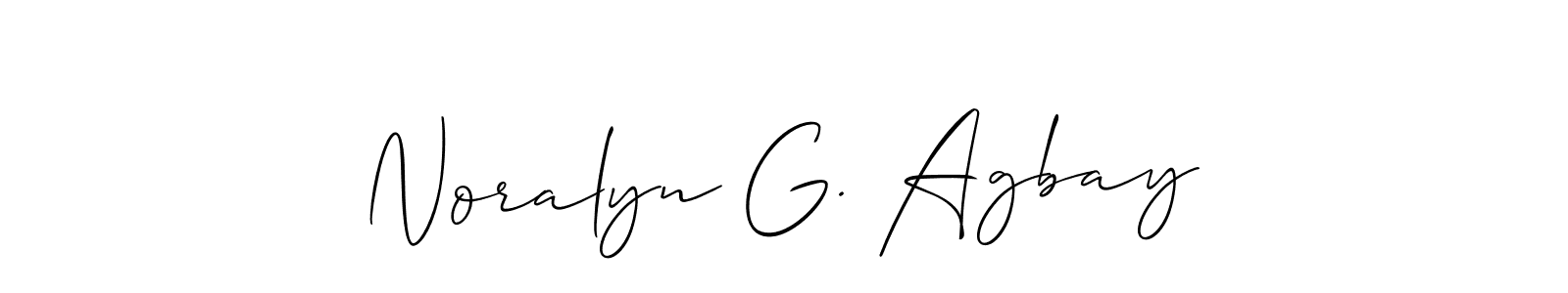 Also we have Noralyn G. Agbay name is the best signature style. Create professional handwritten signature collection using Allison_Script autograph style. Noralyn G. Agbay signature style 2 images and pictures png