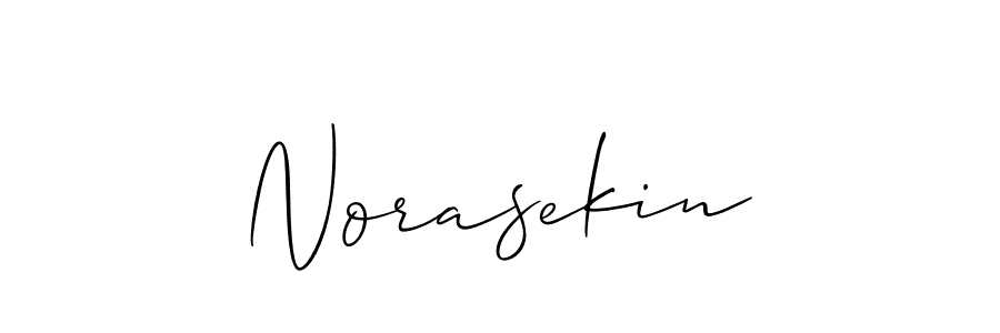 Create a beautiful signature design for name Norasekin. With this signature (Allison_Script) fonts, you can make a handwritten signature for free. Norasekin signature style 2 images and pictures png
