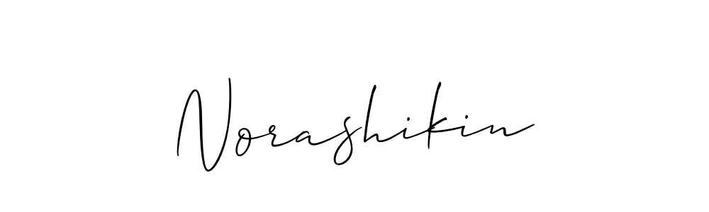 Also You can easily find your signature by using the search form. We will create Norashikin name handwritten signature images for you free of cost using Allison_Script sign style. Norashikin signature style 2 images and pictures png