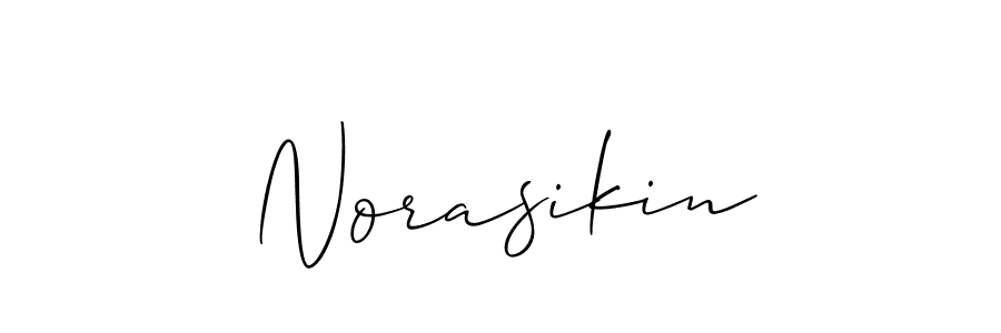 How to make Norasikin name signature. Use Allison_Script style for creating short signs online. This is the latest handwritten sign. Norasikin signature style 2 images and pictures png