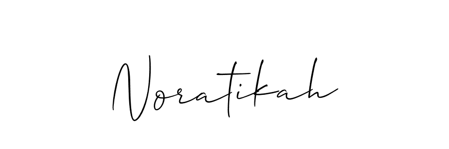 Design your own signature with our free online signature maker. With this signature software, you can create a handwritten (Allison_Script) signature for name Noratikah. Noratikah signature style 2 images and pictures png