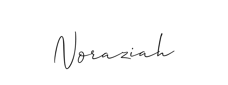 Design your own signature with our free online signature maker. With this signature software, you can create a handwritten (Allison_Script) signature for name Noraziah. Noraziah signature style 2 images and pictures png