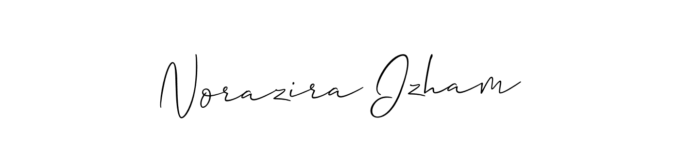 Also we have Norazira Izham name is the best signature style. Create professional handwritten signature collection using Allison_Script autograph style. Norazira Izham signature style 2 images and pictures png