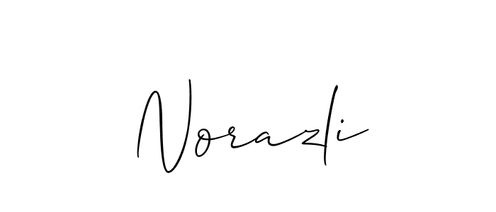Allison_Script is a professional signature style that is perfect for those who want to add a touch of class to their signature. It is also a great choice for those who want to make their signature more unique. Get Norazli name to fancy signature for free. Norazli signature style 2 images and pictures png