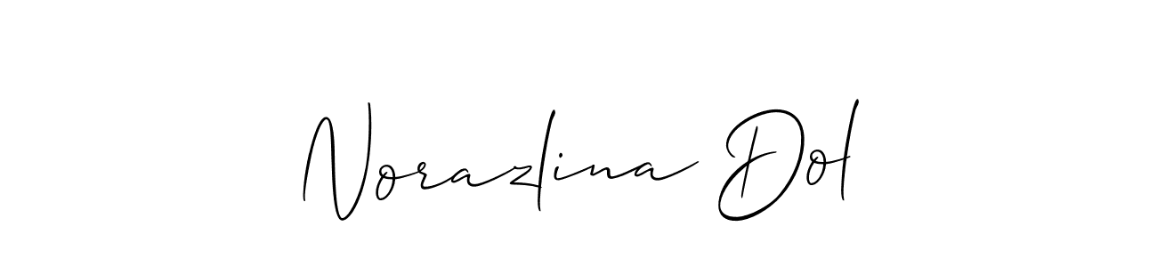 Use a signature maker to create a handwritten signature online. With this signature software, you can design (Allison_Script) your own signature for name Norazlina Dol. Norazlina Dol signature style 2 images and pictures png