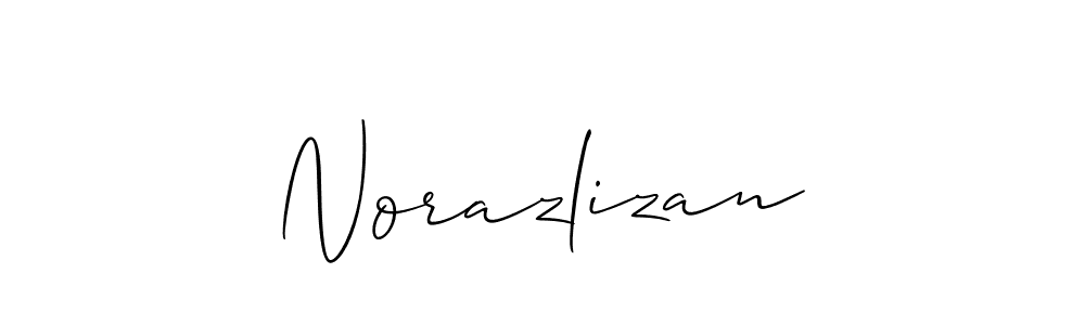 Also You can easily find your signature by using the search form. We will create Norazlizan name handwritten signature images for you free of cost using Allison_Script sign style. Norazlizan signature style 2 images and pictures png