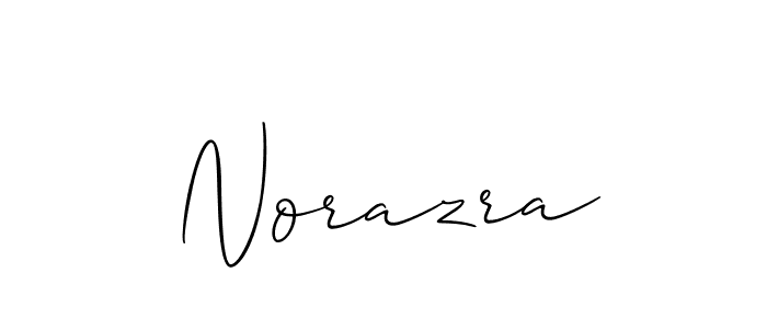 The best way (Allison_Script) to make a short signature is to pick only two or three words in your name. The name Norazra include a total of six letters. For converting this name. Norazra signature style 2 images and pictures png