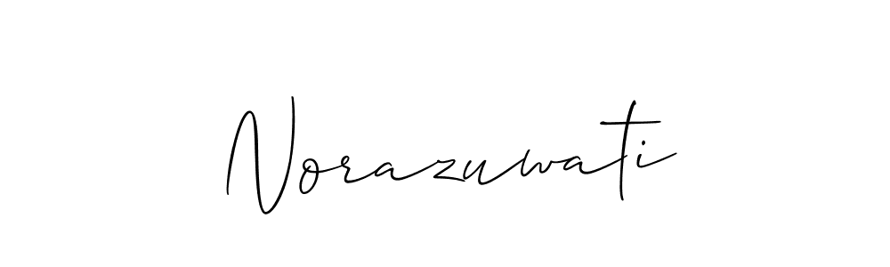 Use a signature maker to create a handwritten signature online. With this signature software, you can design (Allison_Script) your own signature for name Norazuwati. Norazuwati signature style 2 images and pictures png