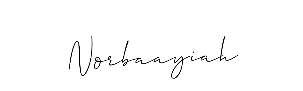 Use a signature maker to create a handwritten signature online. With this signature software, you can design (Allison_Script) your own signature for name Norbaayiah. Norbaayiah signature style 2 images and pictures png