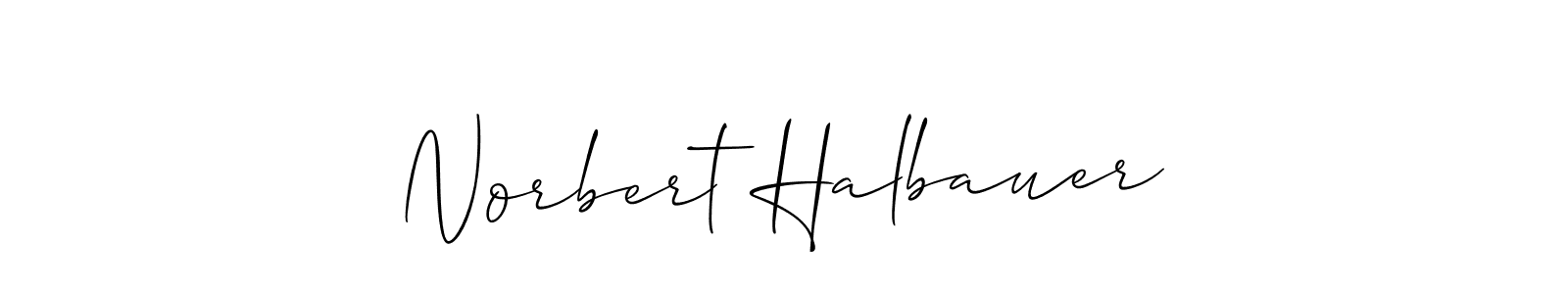 Norbert Halbauer stylish signature style. Best Handwritten Sign (Allison_Script) for my name. Handwritten Signature Collection Ideas for my name Norbert Halbauer. Norbert Halbauer signature style 2 images and pictures png