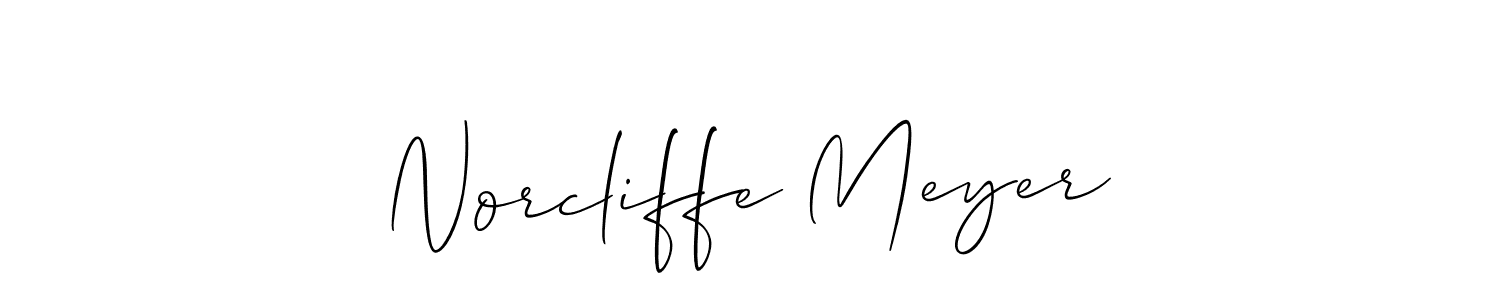 How to make Norcliffe Meyer name signature. Use Allison_Script style for creating short signs online. This is the latest handwritten sign. Norcliffe Meyer signature style 2 images and pictures png