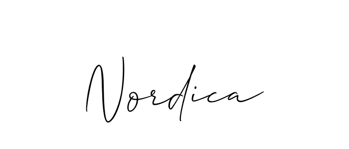 How to make Nordica name signature. Use Allison_Script style for creating short signs online. This is the latest handwritten sign. Nordica signature style 2 images and pictures png