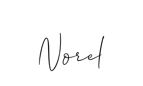 How to make Norel signature? Allison_Script is a professional autograph style. Create handwritten signature for Norel name. Norel signature style 2 images and pictures png