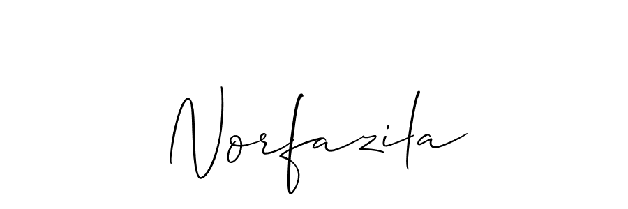 Use a signature maker to create a handwritten signature online. With this signature software, you can design (Allison_Script) your own signature for name Norfazila. Norfazila signature style 2 images and pictures png