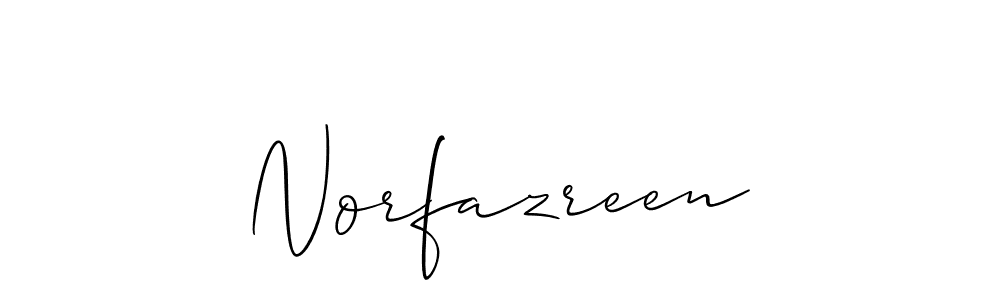 How to make Norfazreen name signature. Use Allison_Script style for creating short signs online. This is the latest handwritten sign. Norfazreen signature style 2 images and pictures png