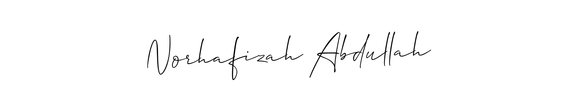 Make a short Norhafizah Abdullah signature style. Manage your documents anywhere anytime using Allison_Script. Create and add eSignatures, submit forms, share and send files easily. Norhafizah Abdullah signature style 2 images and pictures png