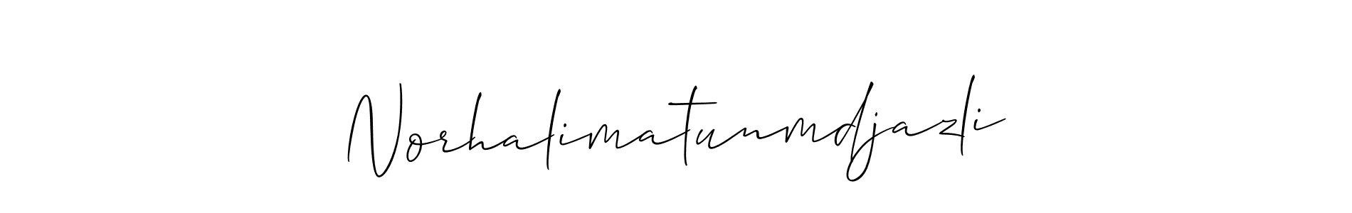 Make a beautiful signature design for name Norhalimatunmdjazli. With this signature (Allison_Script) style, you can create a handwritten signature for free. Norhalimatunmdjazli signature style 2 images and pictures png