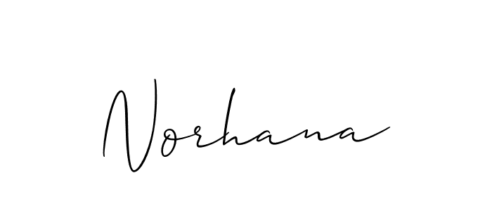 Design your own signature with our free online signature maker. With this signature software, you can create a handwritten (Allison_Script) signature for name Norhana. Norhana signature style 2 images and pictures png