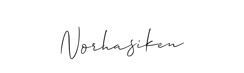 You should practise on your own different ways (Allison_Script) to write your name (Norhasiken) in signature. don't let someone else do it for you. Norhasiken signature style 2 images and pictures png